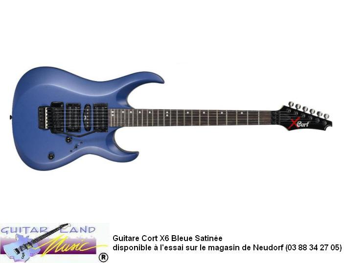 Guitare Cort X6 Bleu Satine
